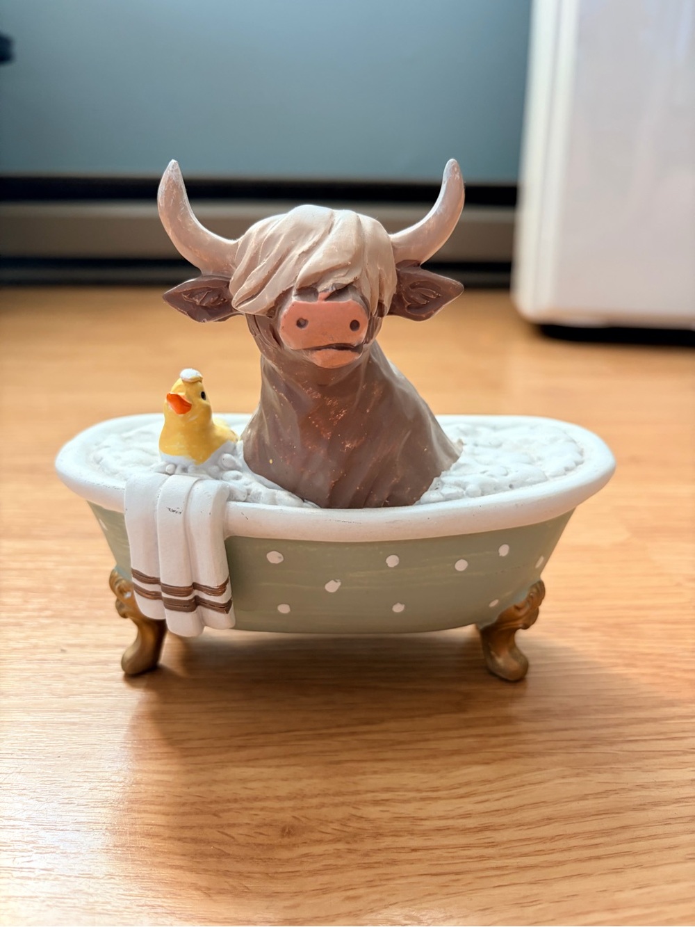 Highland Cow in a Tub.